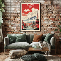 Scenic Japanese Autumn Landscape: Vintage Travel Poster