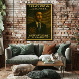 Barack Obama Stylized Presidential Portrait Historical Poster