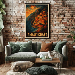 Amalfi Coast Poster Wall Art 18x24 Coastal Decor Gallery