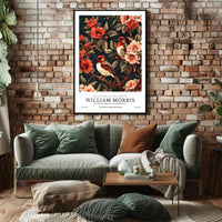 William Morris-Inspired Vintage Floral Illustration Cultural Poster