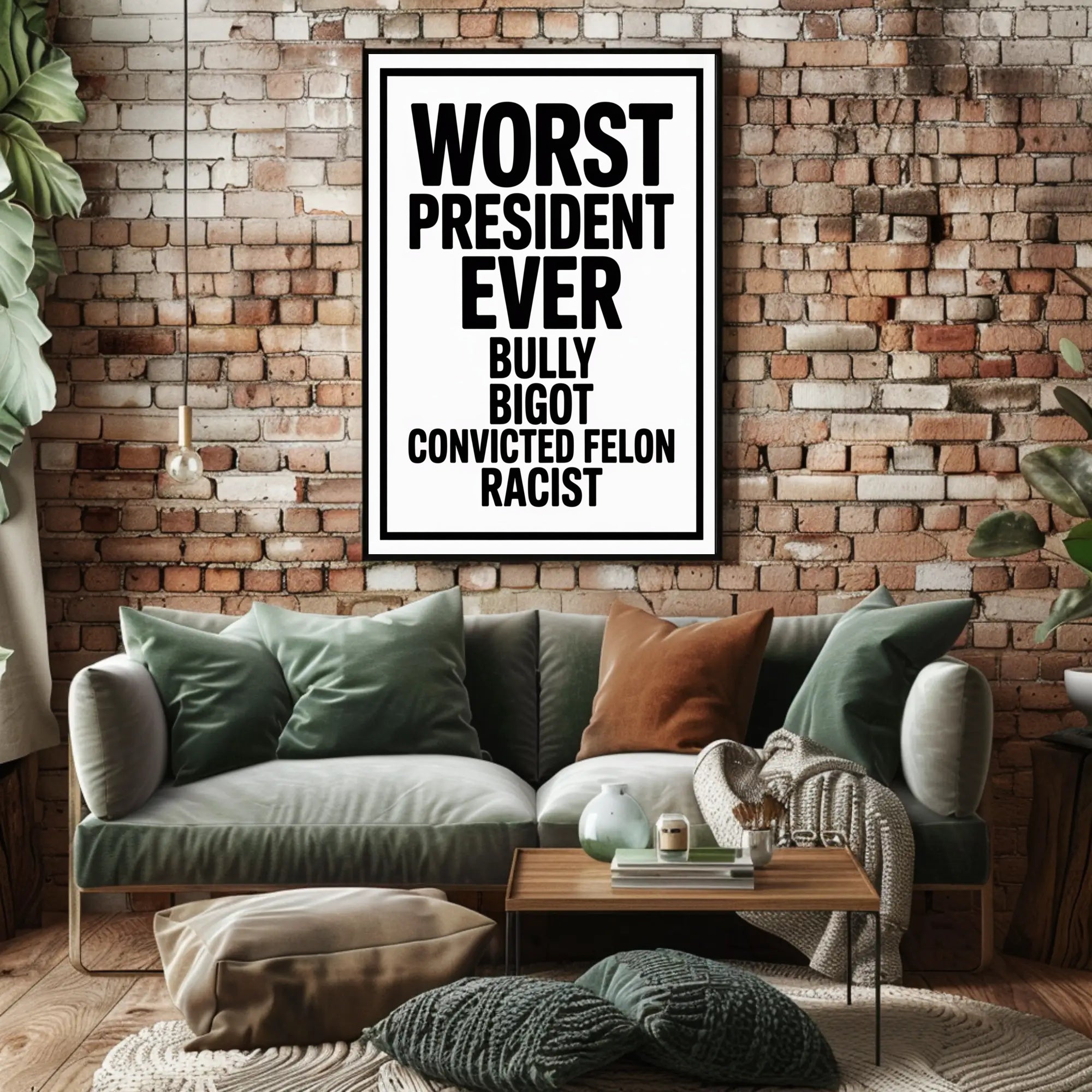 Bold Critique of American Leadership Political or Propaganda Poster