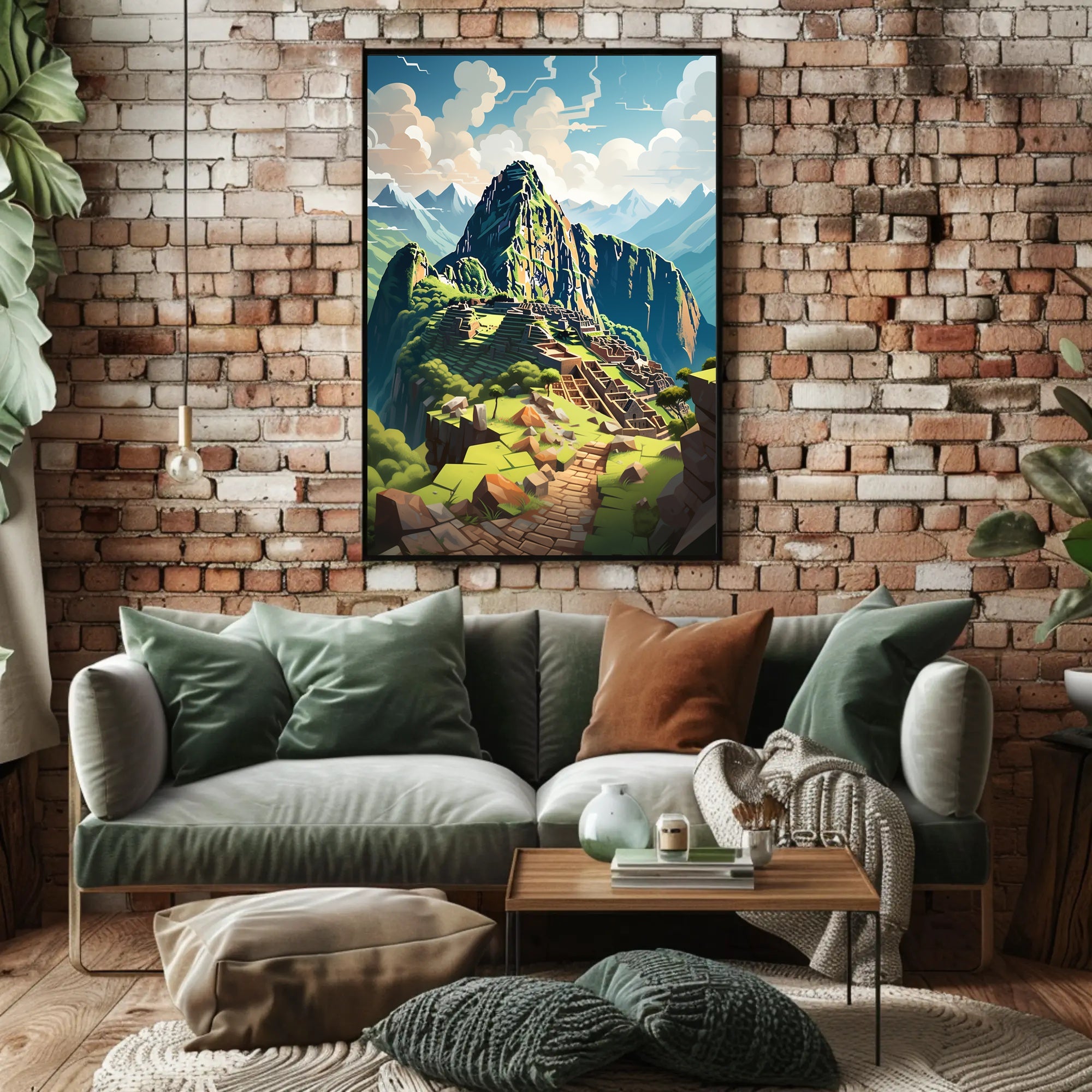 Vibrant Machu Picchu Adventure Art Print Travel Poster