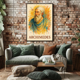 Archimedes Watercolor Portrait: Ancient Greek Inspiration Poster