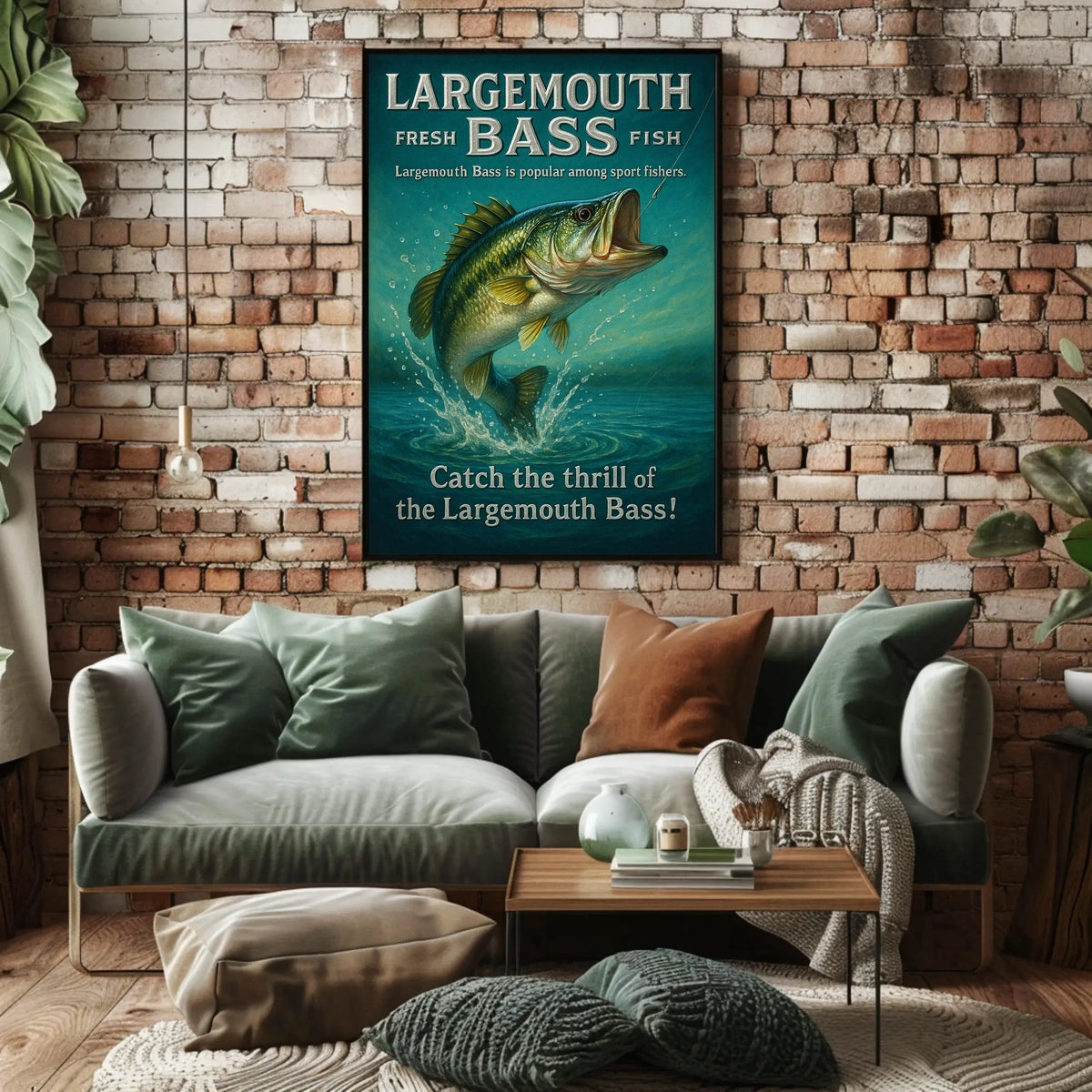 Largemouth Bass Vintage Fishing Adventure Poster