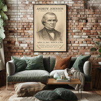Andrew Johnson 17th President Sketch Poster Art Print for Home Decor PosterGoat