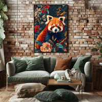 Red Panda Nature Whimsy: Stunning Vibrant Animal Poster