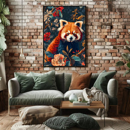 Red Panda Nature Whimsy: Stunning Vibrant Animal Poster