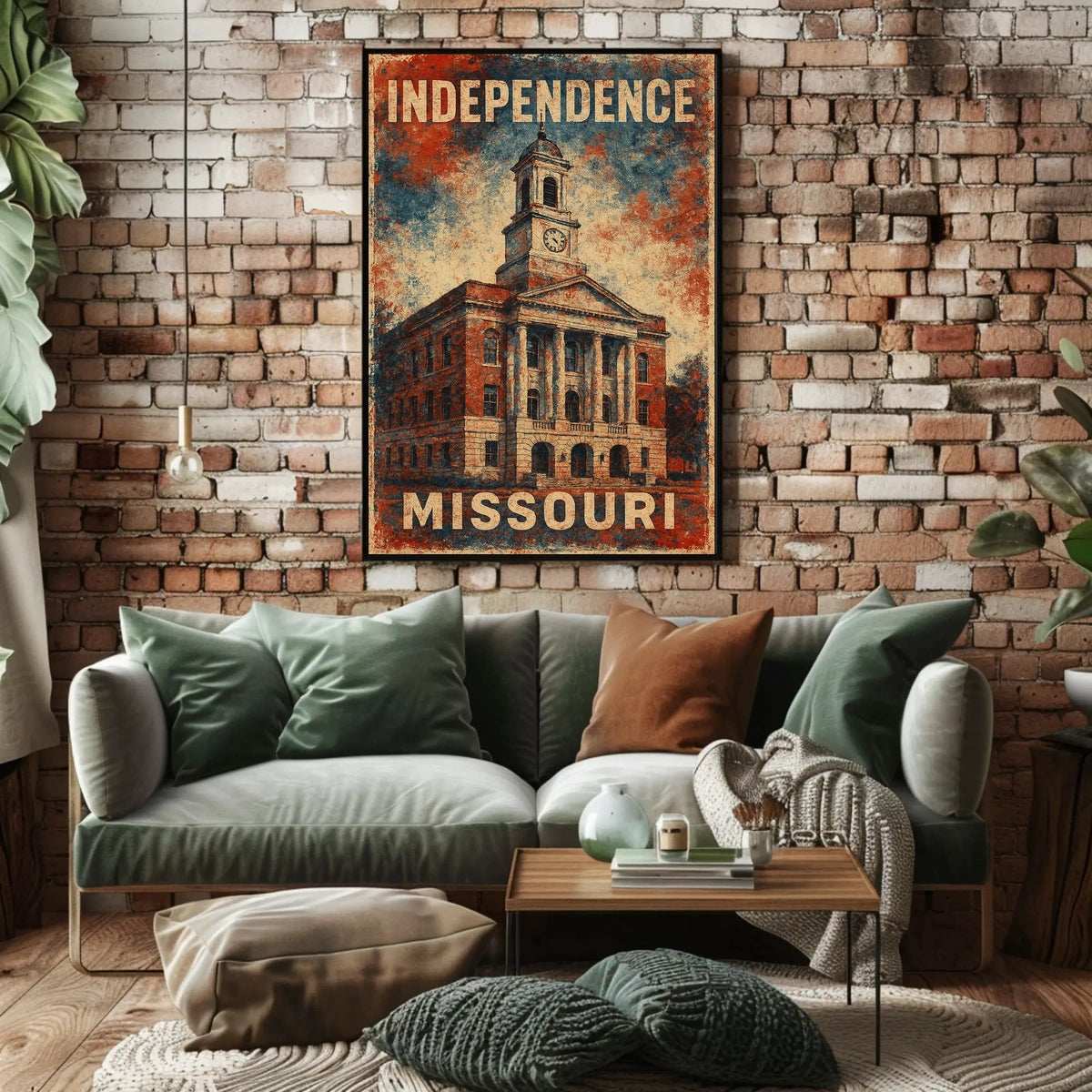 Independence Missouri Patriotic Courthouse Vintage Poster