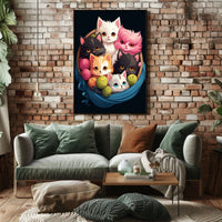 Basket Of Kittens Poster