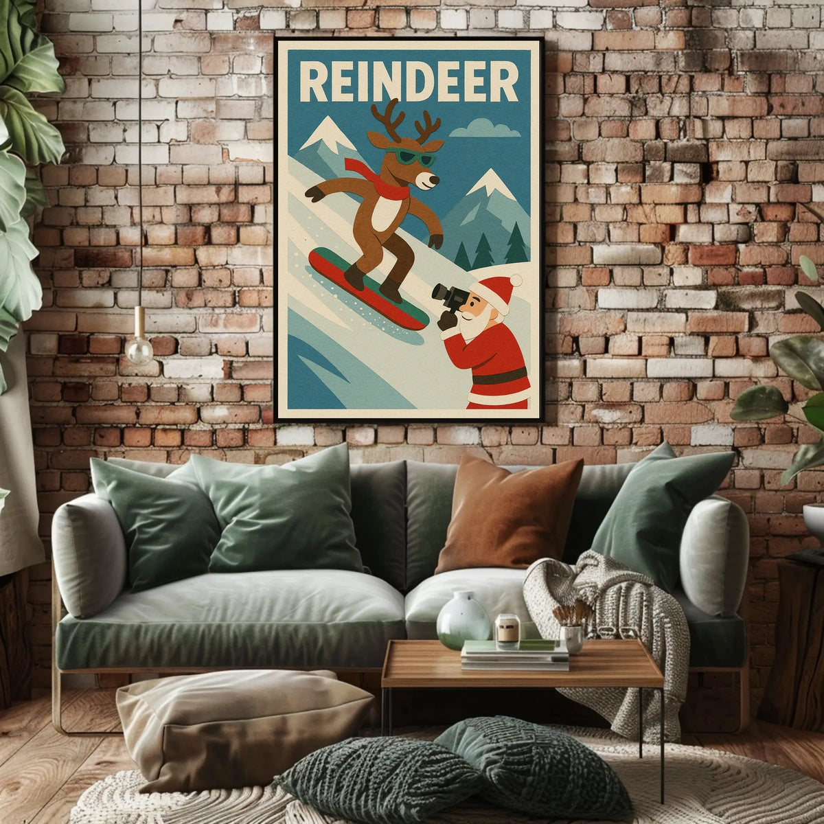 Reindeer On The Slopes Poster