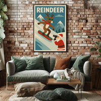 Reindeer On The Slopes Poster