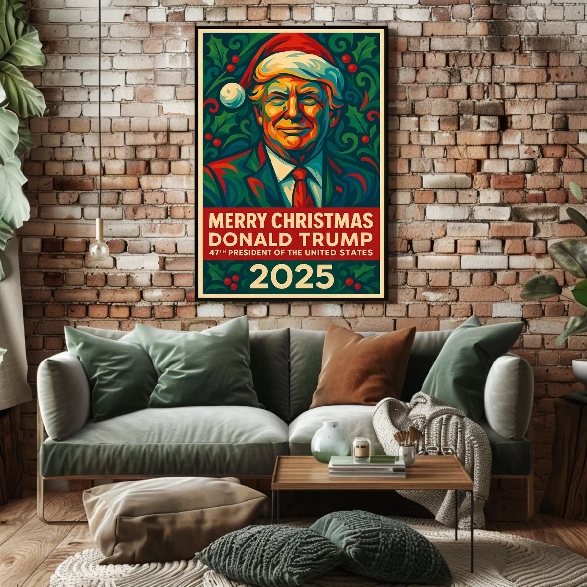 Merry Christmas Santa Hat Pop Culture Poster