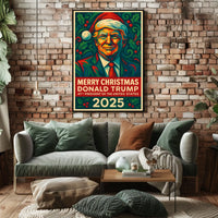 Merry Christmas Santa Hat Pop Culture Poster
