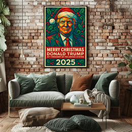 Merry Christmas Santa Hat Pop Culture Poster