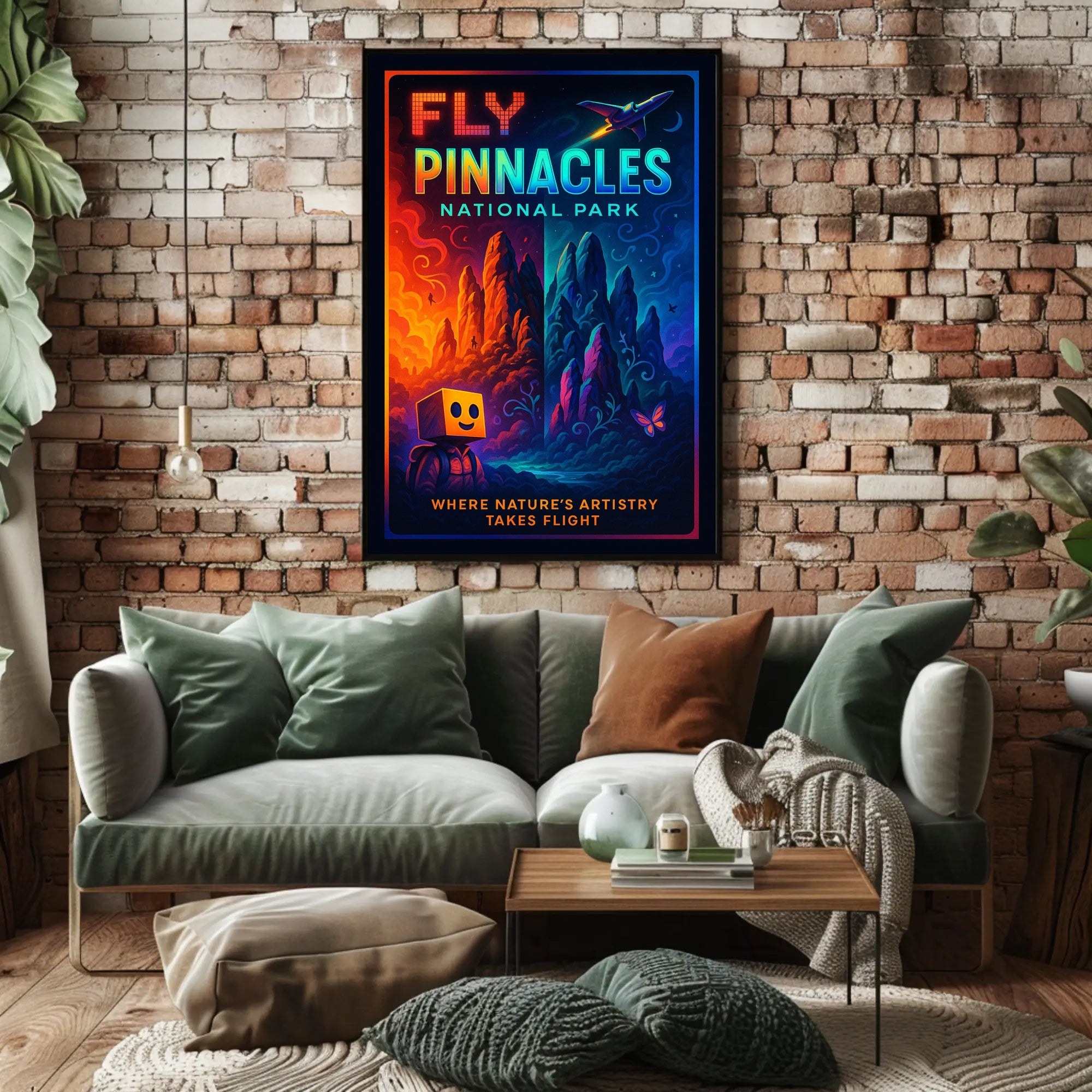 Fly Pinnacles National Park Poster Vintage Travel