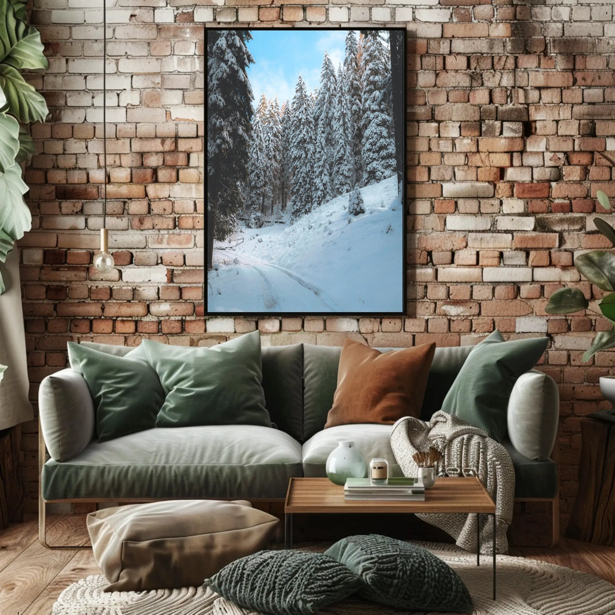 Serene Snowy Forest Pathway National Park Poster