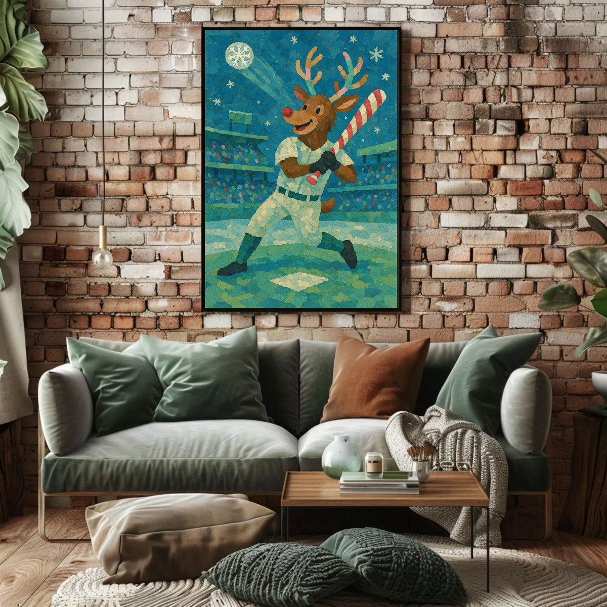 Reindeer At Bat Poster