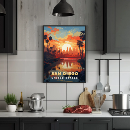San Diego Vintage Travel Poster