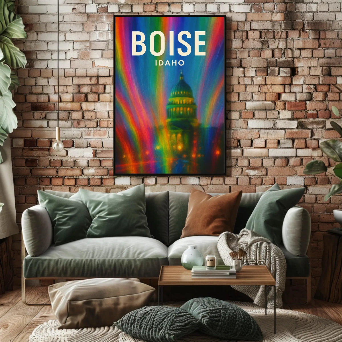 Boise Idaho Vibrant Cityscape Digital Painting Poster