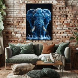 Majestic Elephant In Water Poster