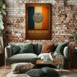 New York City Poster Modern Night Skyline Wall Art