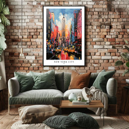New York City Skyline Vibrant Urban Cityscape Poster PosterGoat