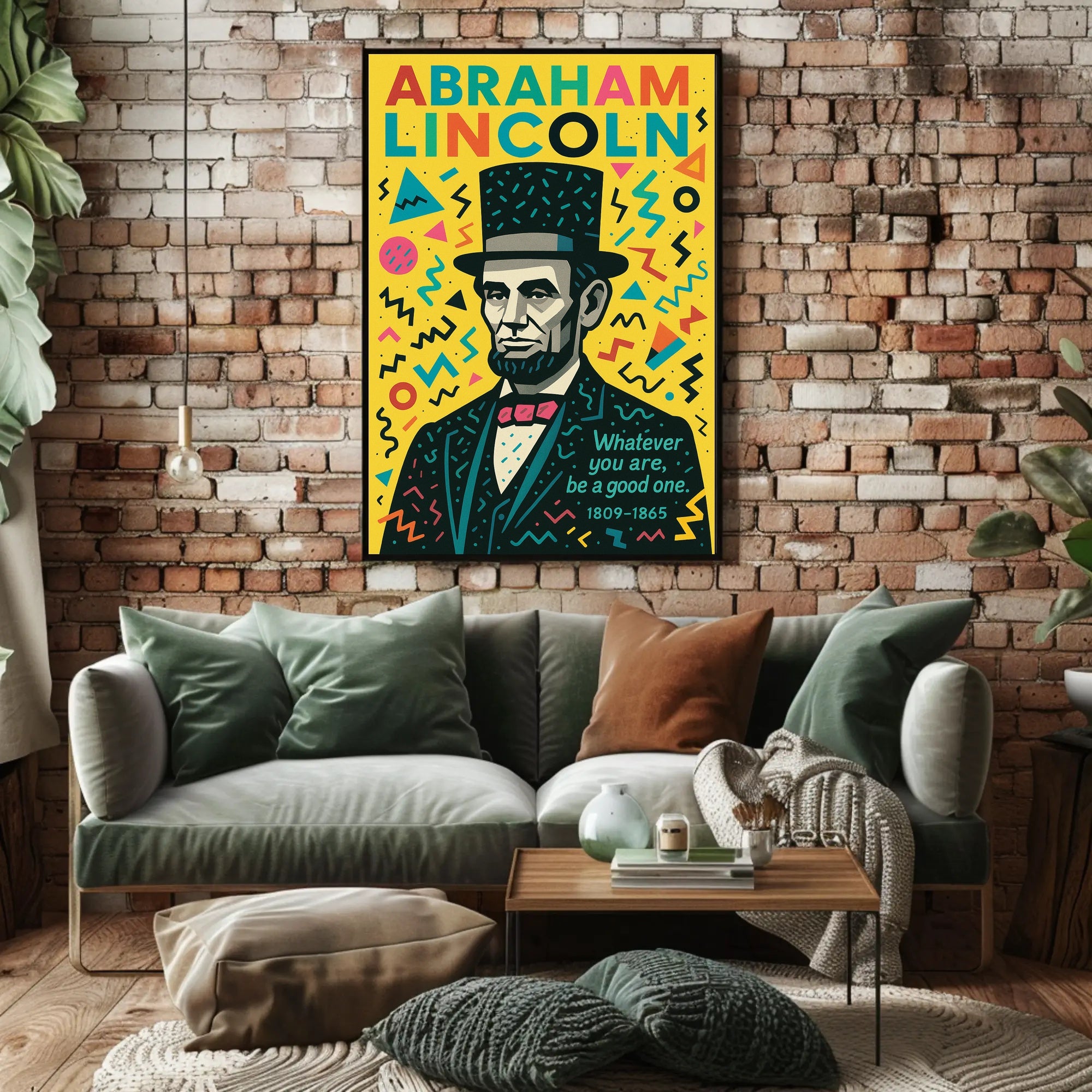 Abraham Lincoln Inspirational Pop-Art Motivational or Quote Poster PosterGoat