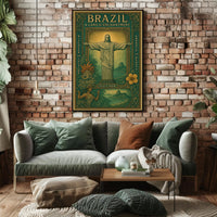 Brazilian Enchantment Vintage Art Travel Poster