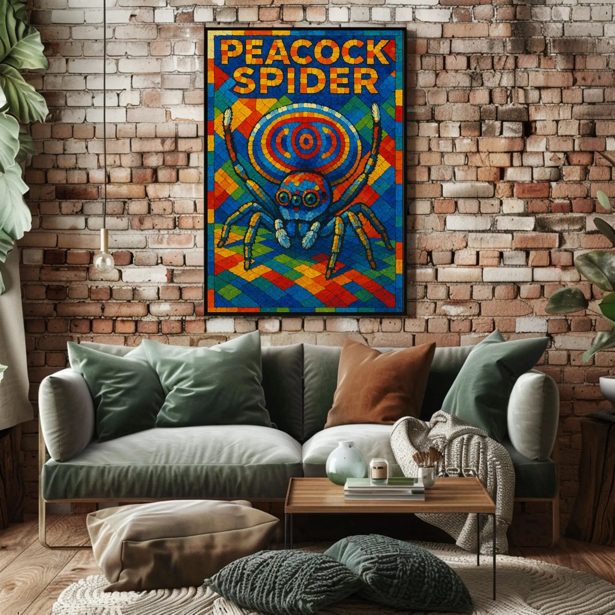 Peacock Spider Mosaic Poster