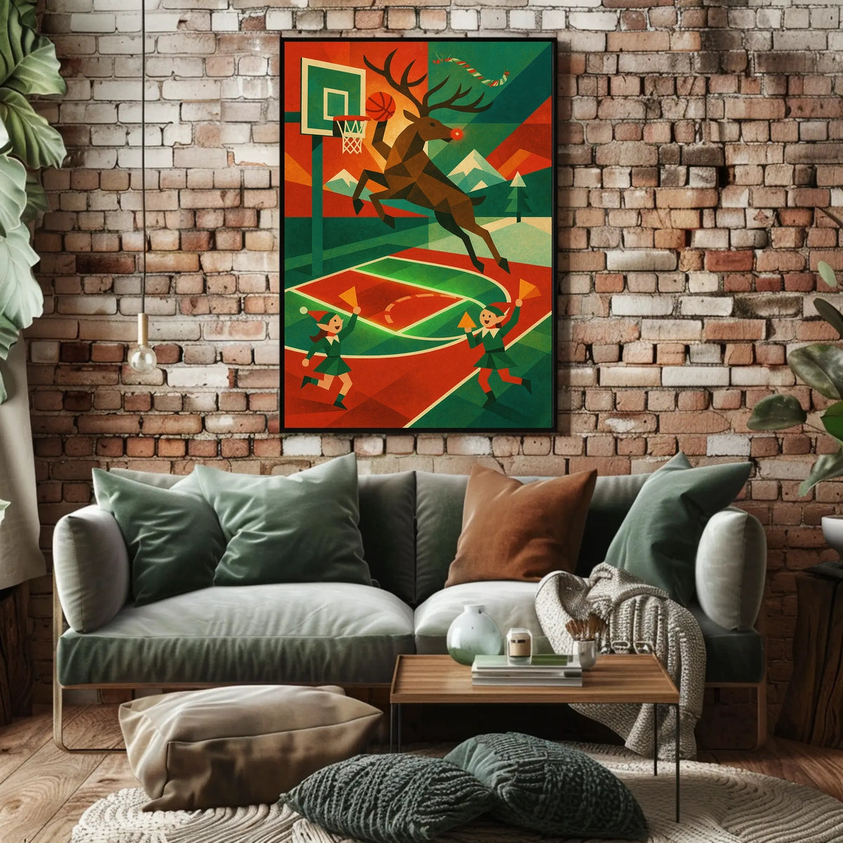 Reindeer Hoops Poster