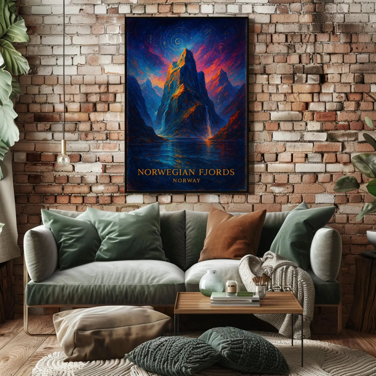 Majestic Norwegian Fjords Surreal Art Poster Print