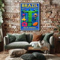 Brazil Land of Samba, Sun, and Diversity Poster