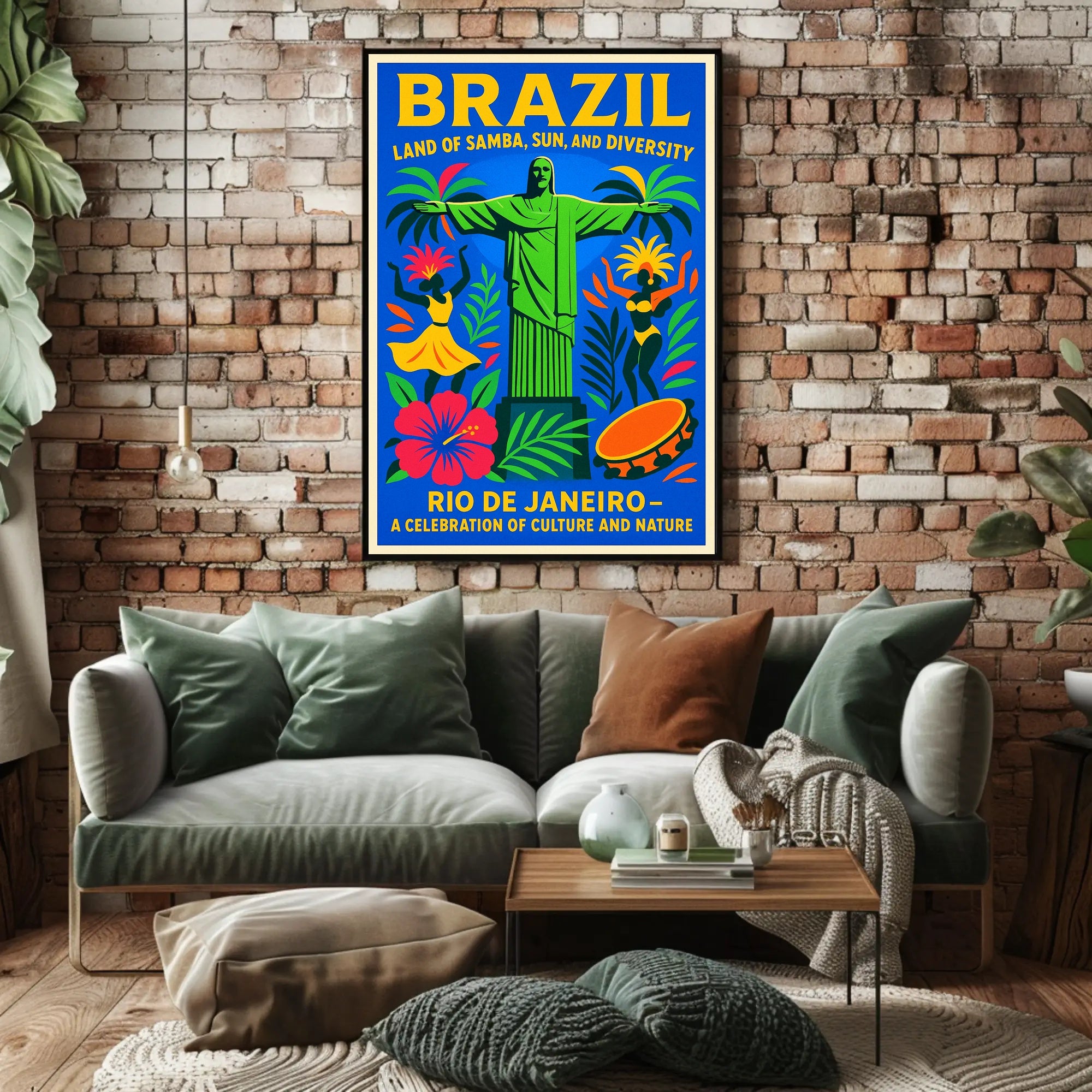 Brazil Land of Samba, Sun, and Diversity Poster
