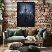 Vintage Chandelier Gothic Art Print Poster