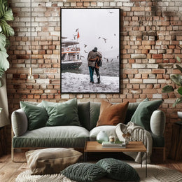 Winter Embrace By The Sea Poster