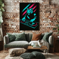 Neon Tiger Dj Poster
