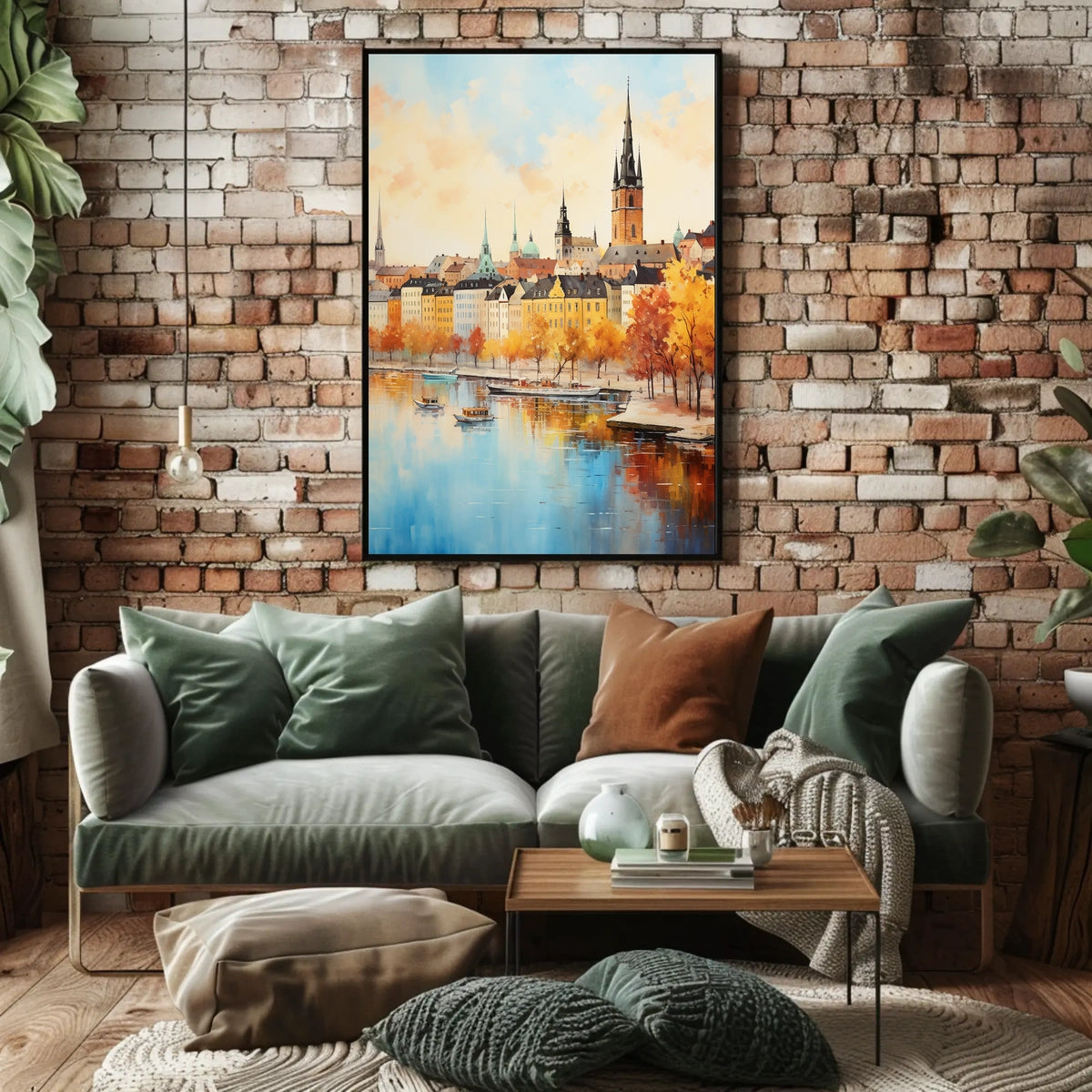 European Cityscape Elegance Captured in Scenic Travel Poster