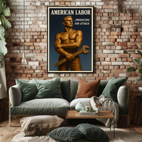 American Labor Strength in Wartime WWII Poster