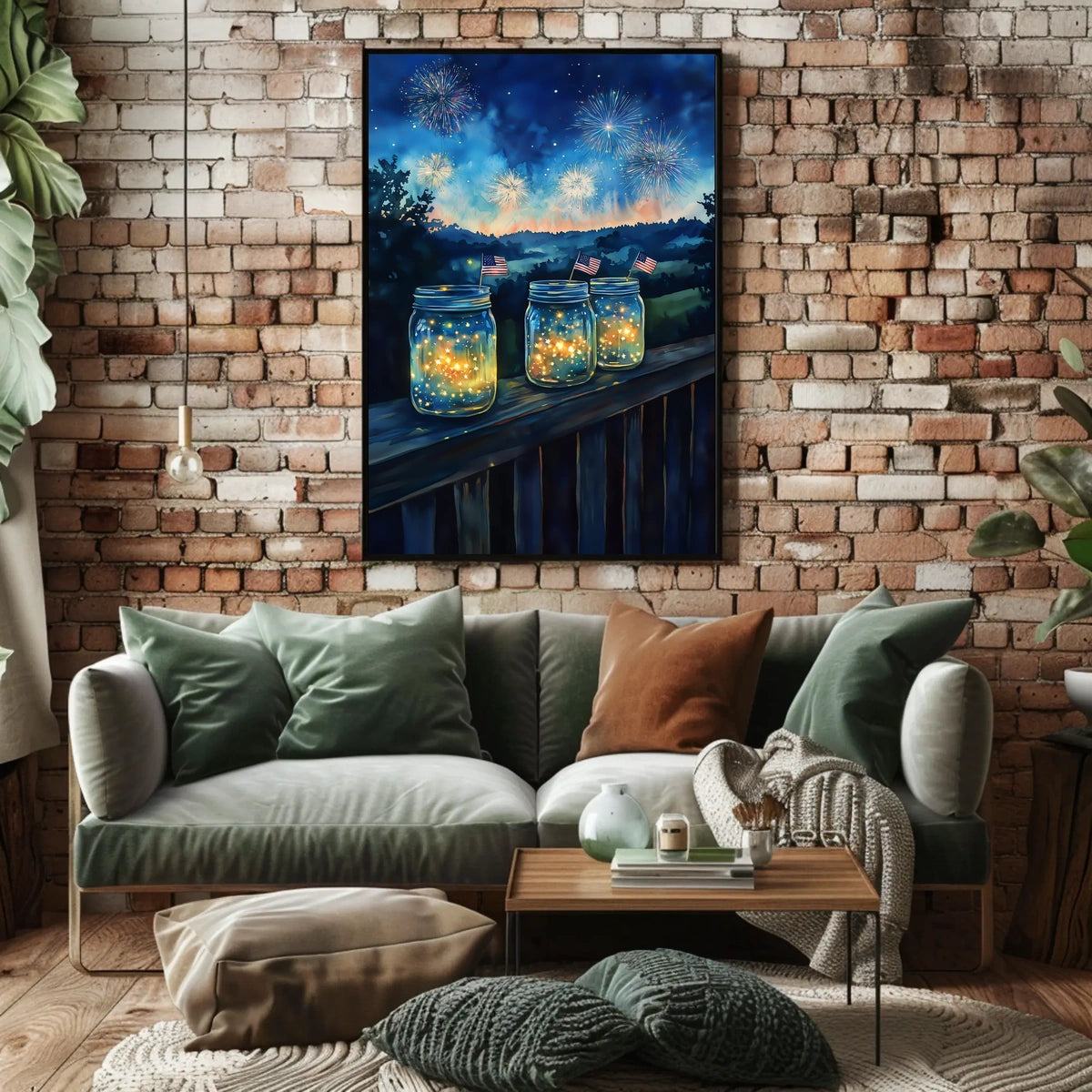 Duck With Starry Hood Among Sunflowers And Mason Jars Poster