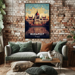 Budapest Landmark Illustration Poster