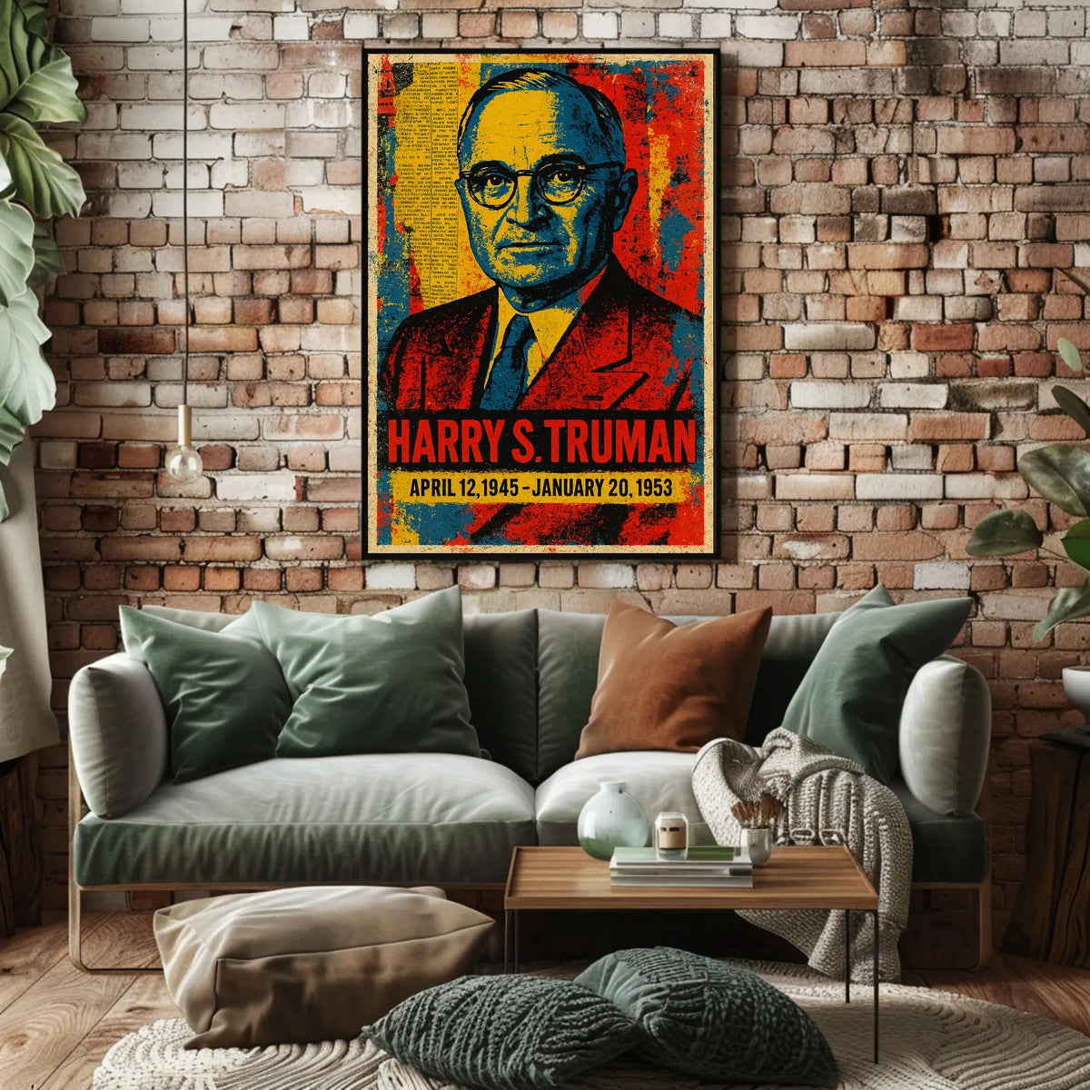 Harry S. Truman 33rd President of the United States Street Art Mashup Poster