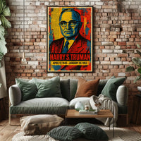 Harry S. Truman 33rd President of the United States Street Art Mashup Poster