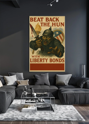 Beat Back the Hun with Liberty Bonds Propaganda Poster
