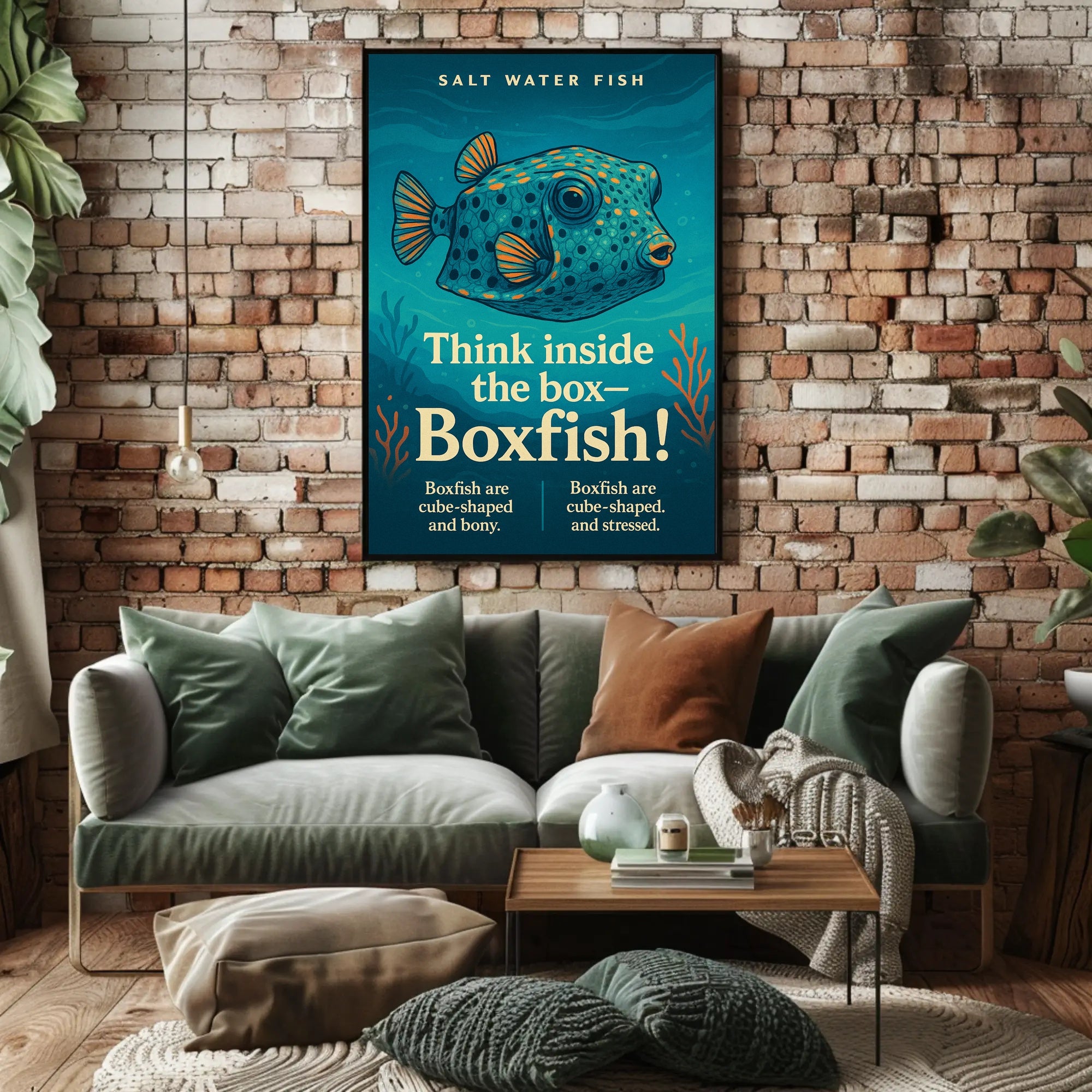 Think Inside the BoxBoxfish Poster PosterGoat