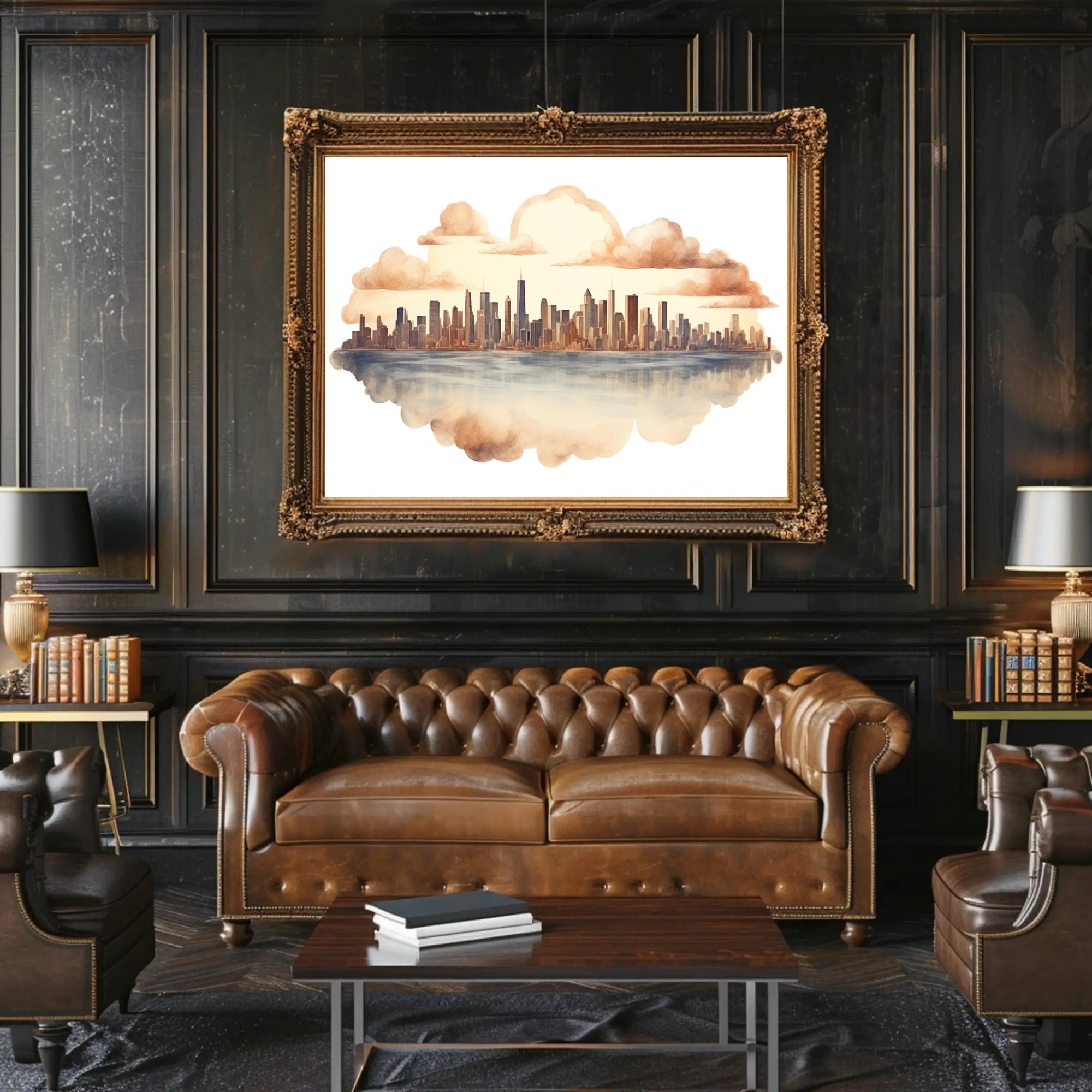 Dreamy Cityscape Reflection Poster