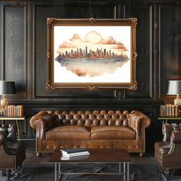 Dreamy Cityscape Reflection Poster