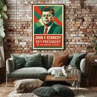 Kennedy 35th President Heritage Midcentury Poster