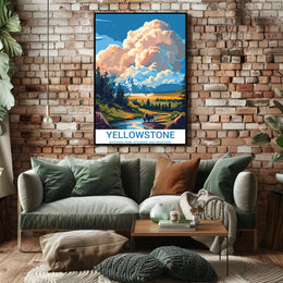 Yellowstone National Park Vintage Wilderness National Park Poster