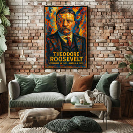 Theodore Roosevelt 26th President of the United States Glitch Hop Art Poster