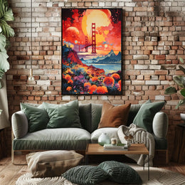 Golden Gate Bridge Dreamscape Surrealism Abstract or Artistic Poster